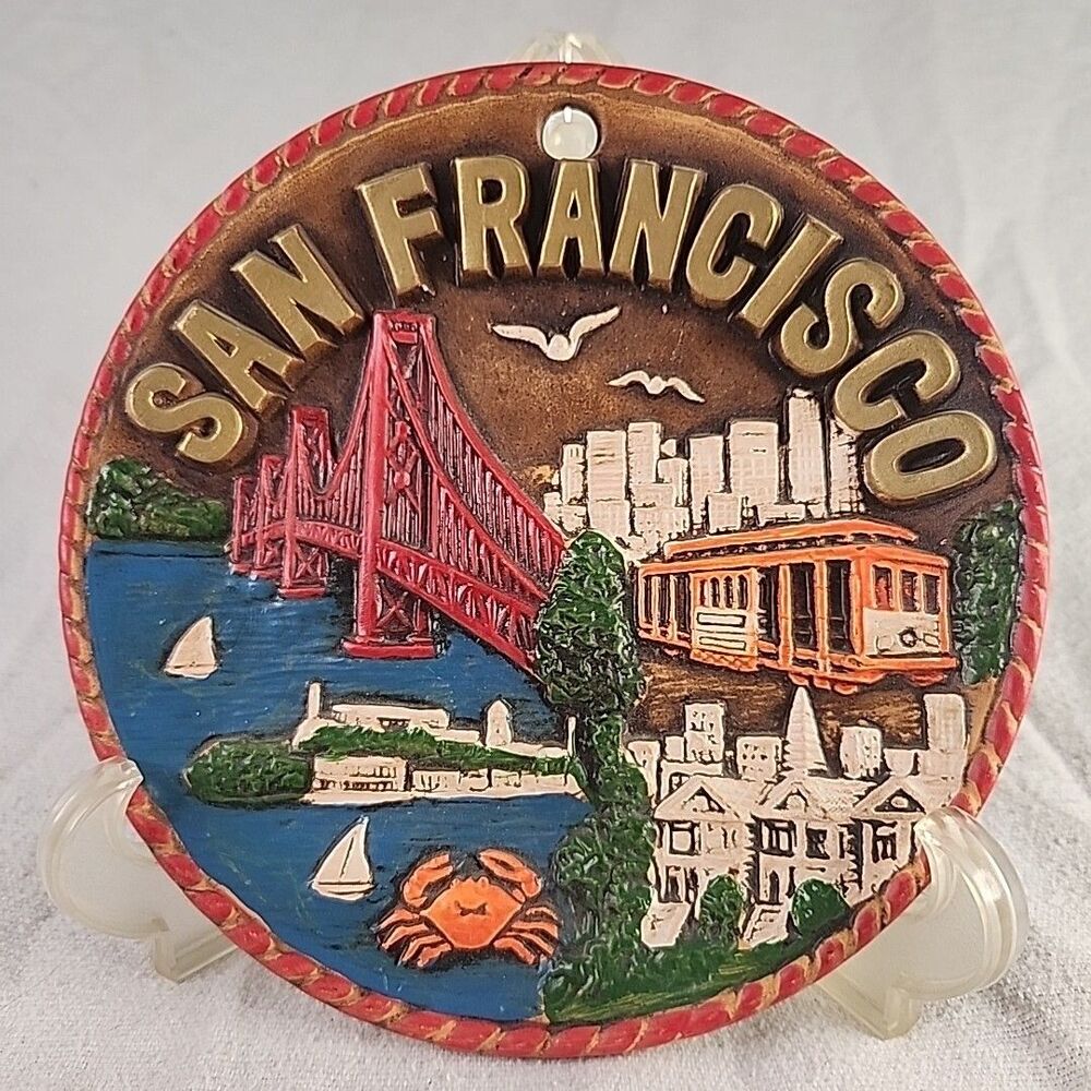 Plate SNCO Import Japan San Francisco Skyline City Spots Display Hang VTG 70's